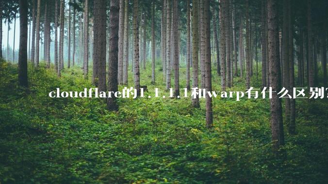 cloudflare的1.1.1.1和warp有什么区别？